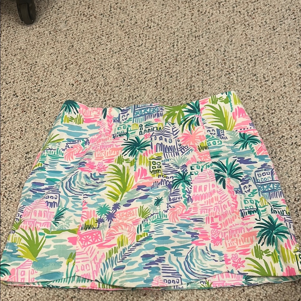 Lilly Pulitzer Pink and Blue A-line Mini Skirt Resort Wear